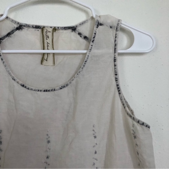 Anthropologie Aratta Silent Journey Embroidered Split Back Tank - Picture 3 of 9